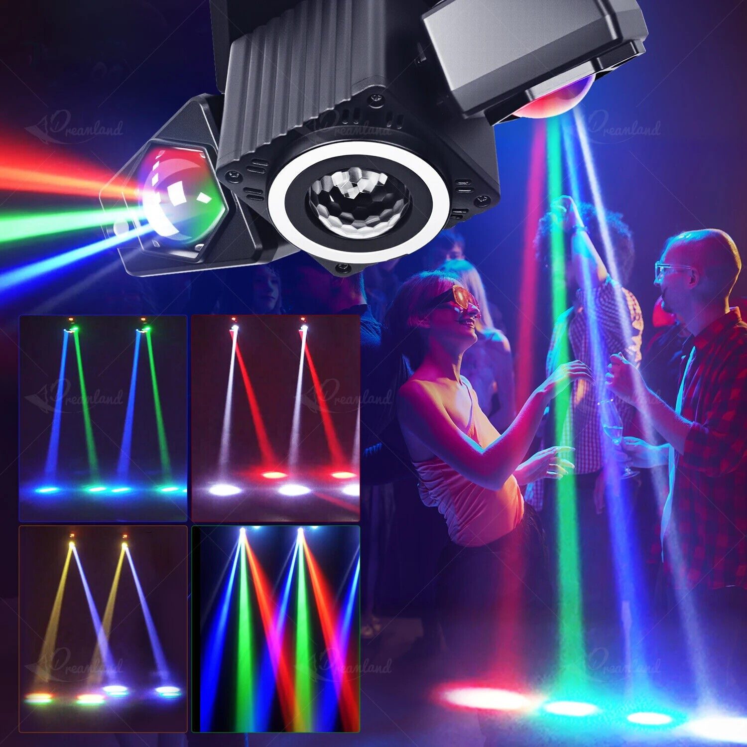 Moving Head Party Light Rotating Disco Bar Stage Lights Laser Beam Strobe Remote – view 5