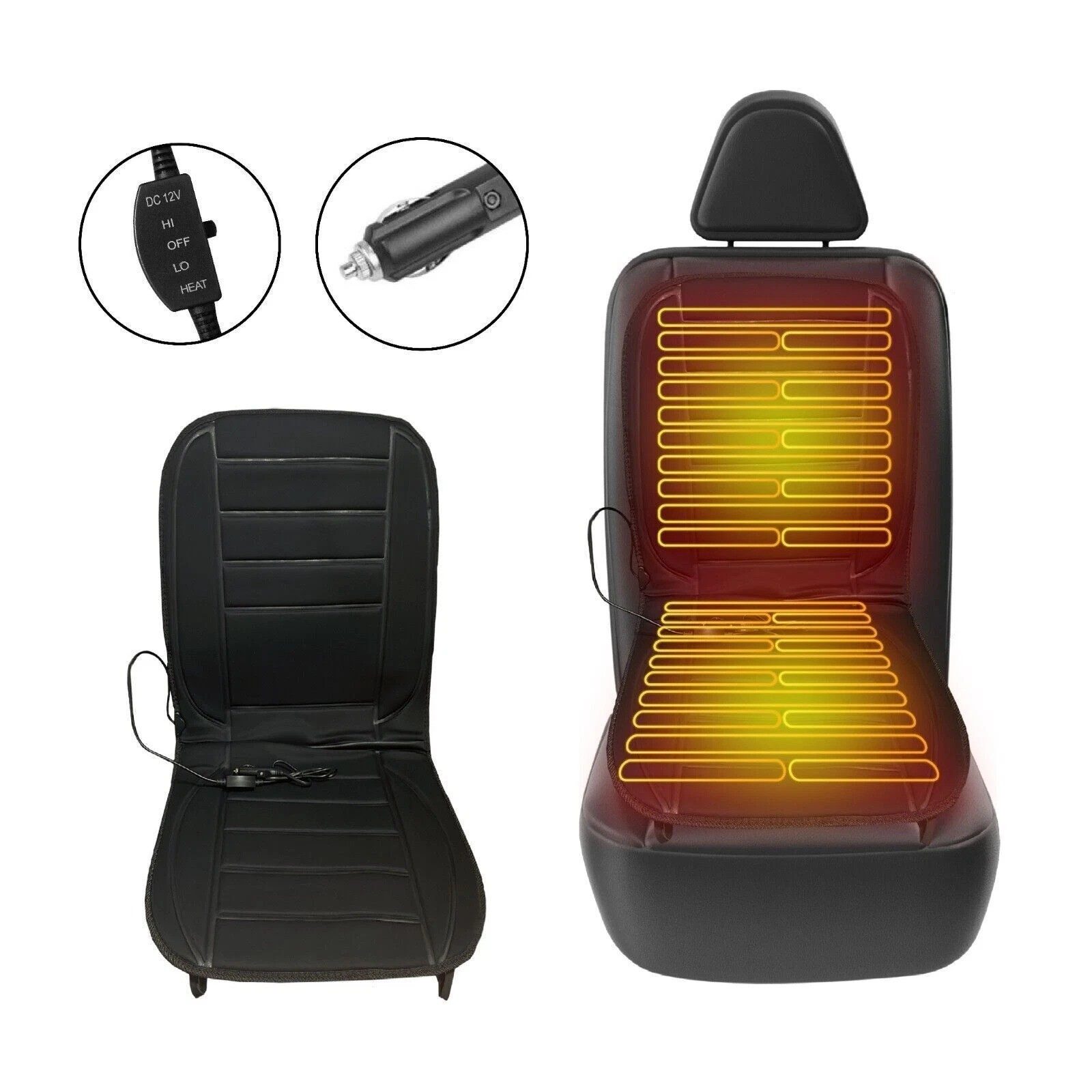 12V Car Seat Pad Cushion Cover Heating Heater Heated Cold Winter Warm Universal – A