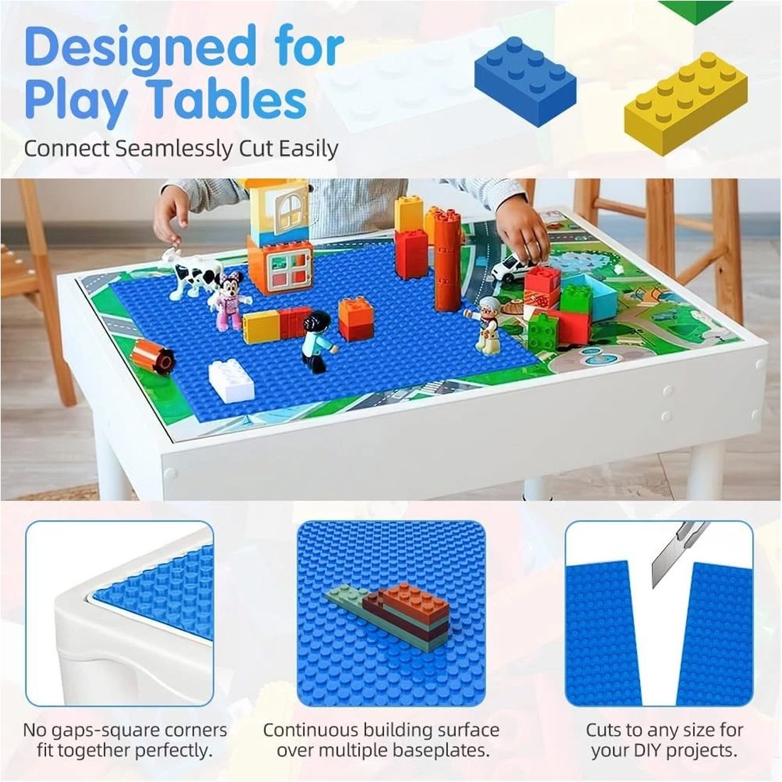 9pcs Building Block Baseboard, Educational Accessories, Toy Baseboard, Wall Base – view 2