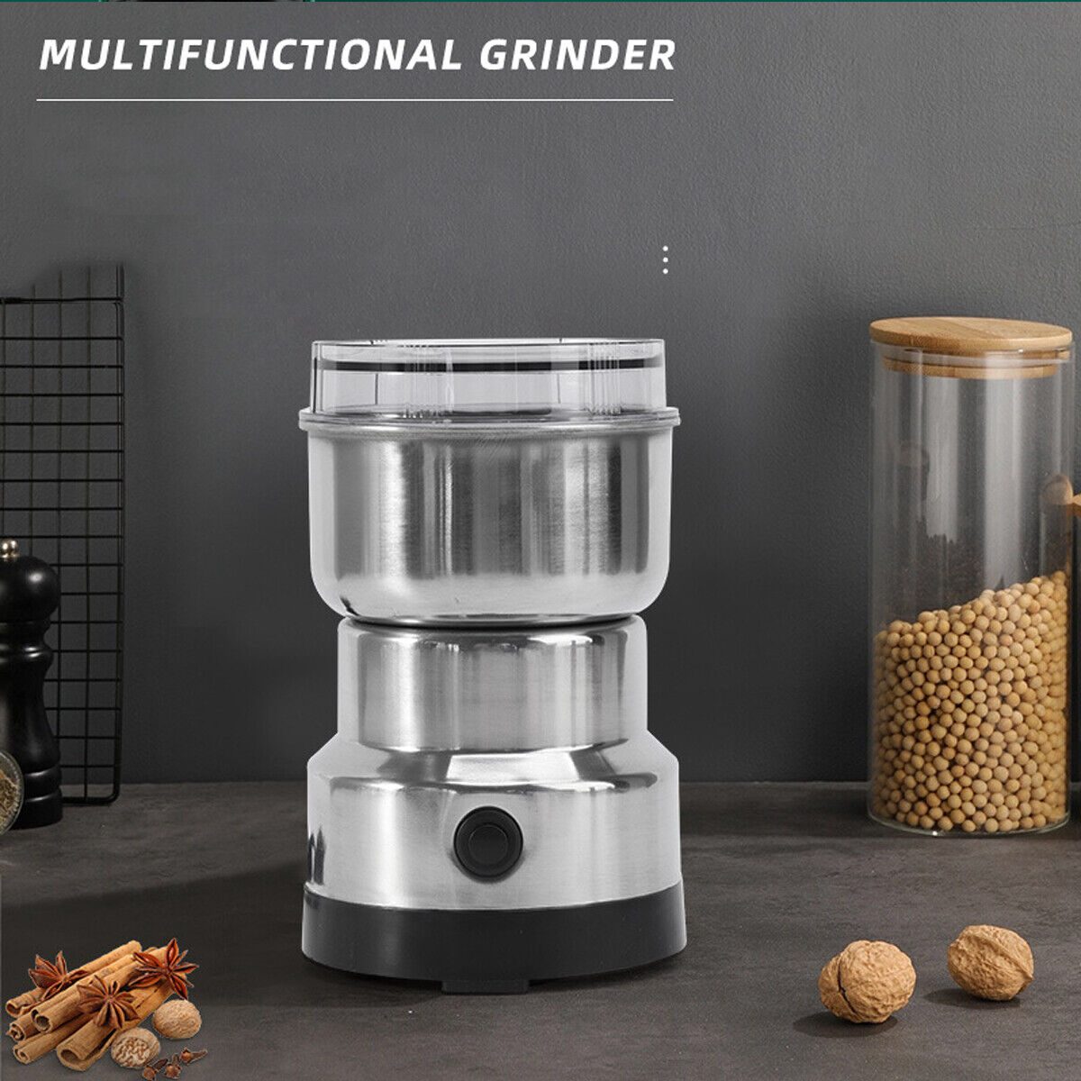 Electric Coffee Grinder Grinding Milling Nut Bean Spice Matte Blade Blender UK – view 10
