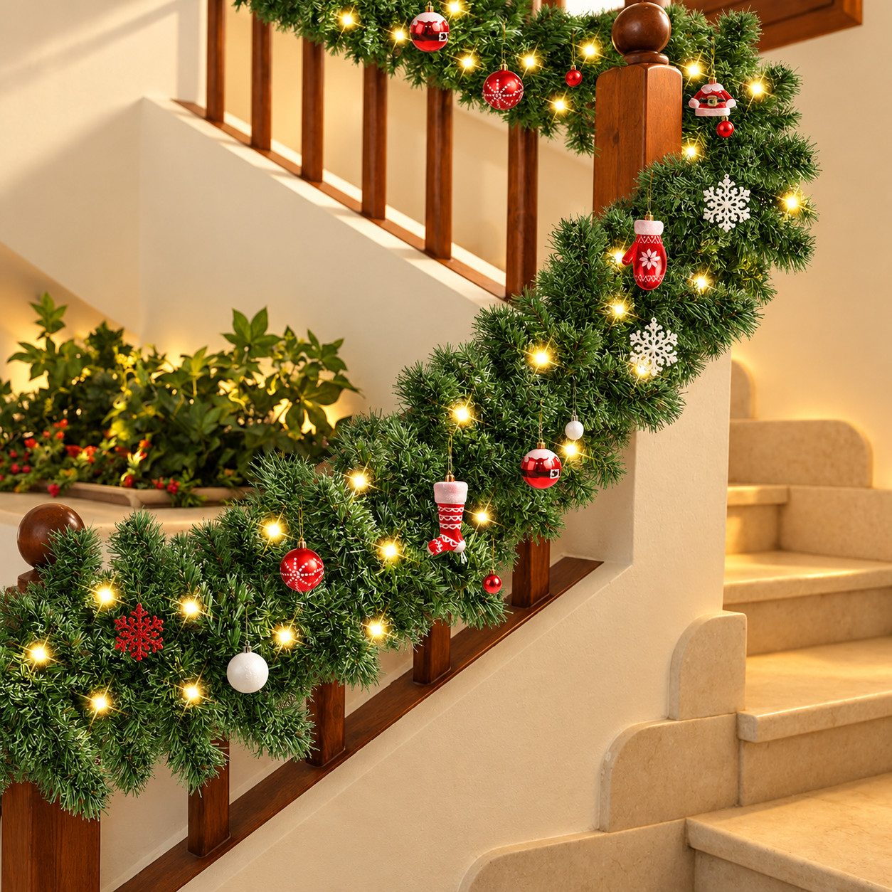 9ft12ft Christmas Garland Decoration Door Wreath Xmas Fireplace – view 3