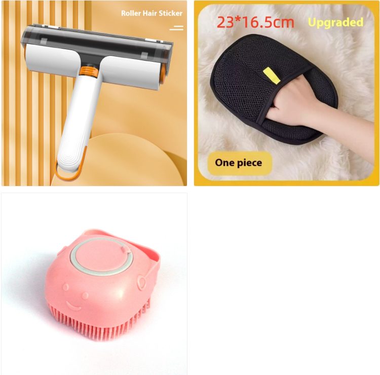 Pet Hair Remover Mitt Pet Hair Remover Gloves Deshedding Brush Glove For Dog Cat Rabbit With Long Short Curly Hair – Set2