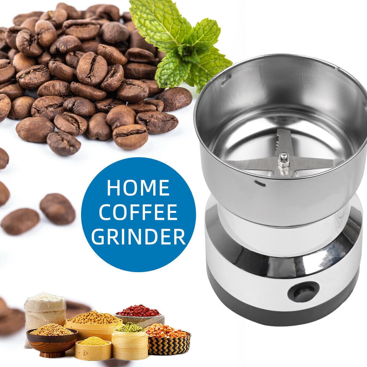 Electric Coffee Grinder Grinding Milling Nut Bean Spice Matte Blade Blender UK – view 9