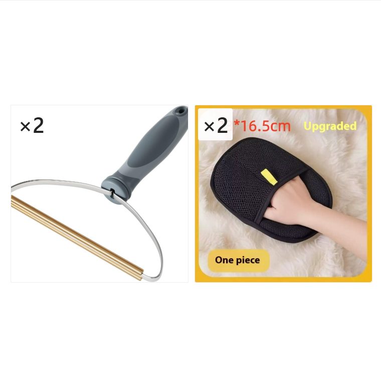 Pet Hair Remover Mitt Pet Hair Remover Gloves Deshedding Brush Glove For Dog Cat Rabbit With Long Short Curly Hair – Set3