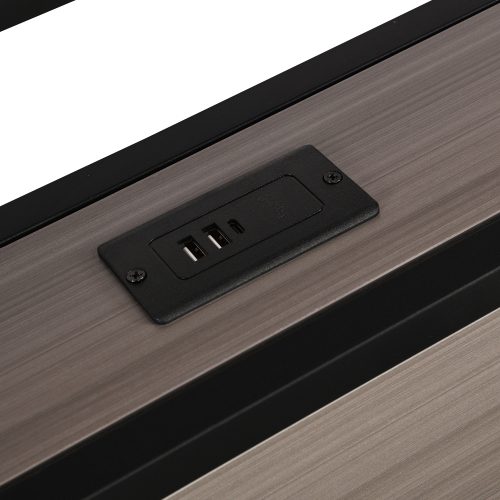 Metal Bed, 3FT Single Bed 90x190cm, With LED Light Strip And 4 Drawerss, 2 USB Port 1 Type C, Durable And Sturdy, Youth Bed, For Adults Teenagers, Multifunctional Bed, Wrought Iron Bed, Grey – view 8