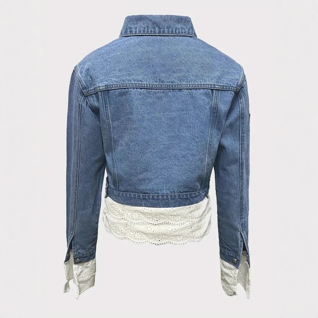 Lace Stitching FDenim Jacket Women – view 2