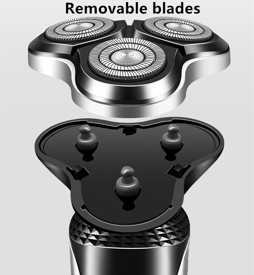 Electric Shaver Mens Razor Rotary Waterproof Pop-Up Beard Trimmer Wet Dry Cordless Nose Hair Clipper Barber Shaving Machine – view 2
