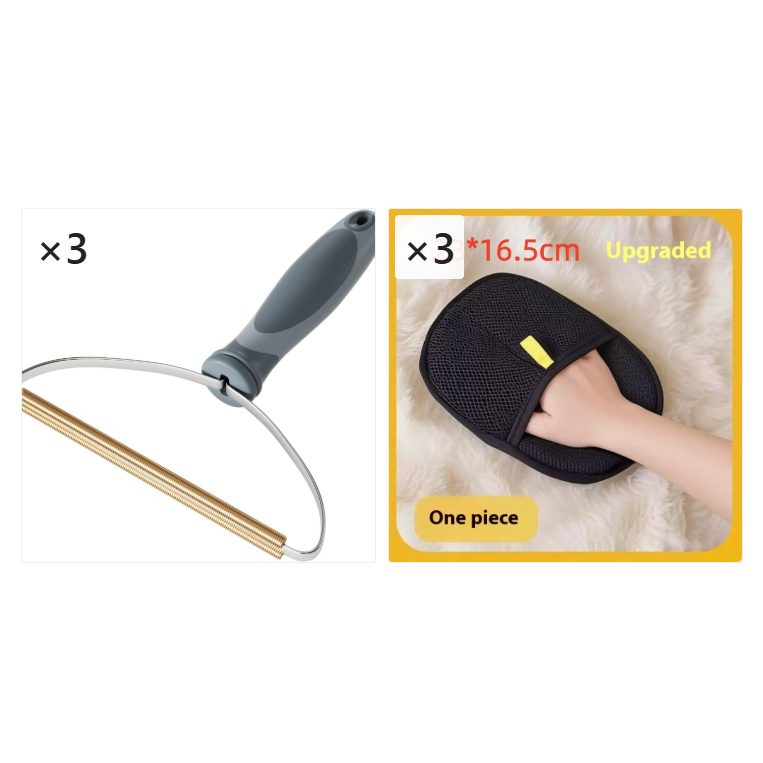 Pet Hair Remover Mitt Pet Hair Remover Gloves Deshedding Brush Glove For Dog Cat Rabbit With Long Short Curly Hair – Set3