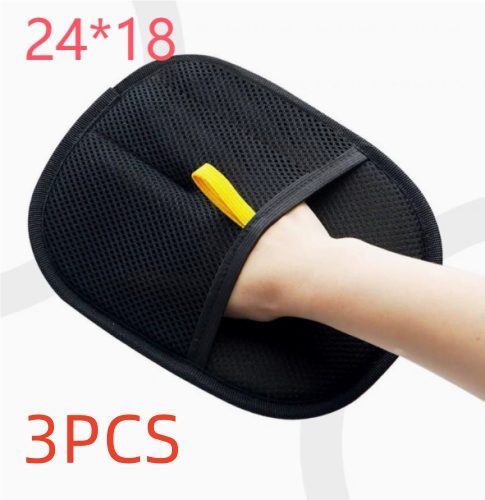 Pet Hair Remover Mitt Pet Hair Remover Gloves Deshedding Brush Glove For Dog Cat Rabbit With Long Short Curly Hair – Black