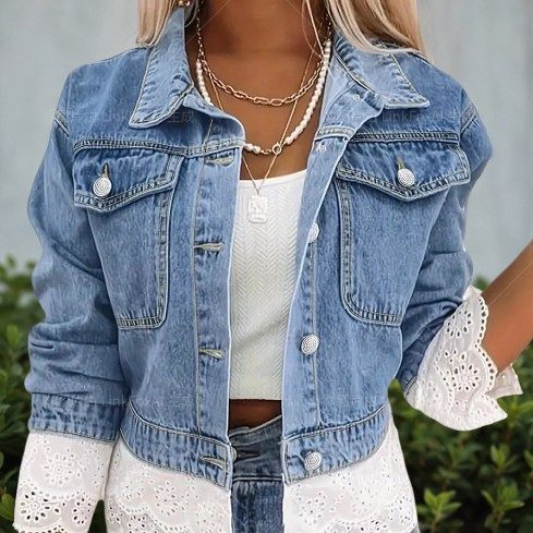 Lace Stitching FDenim Jacket Women – view 6