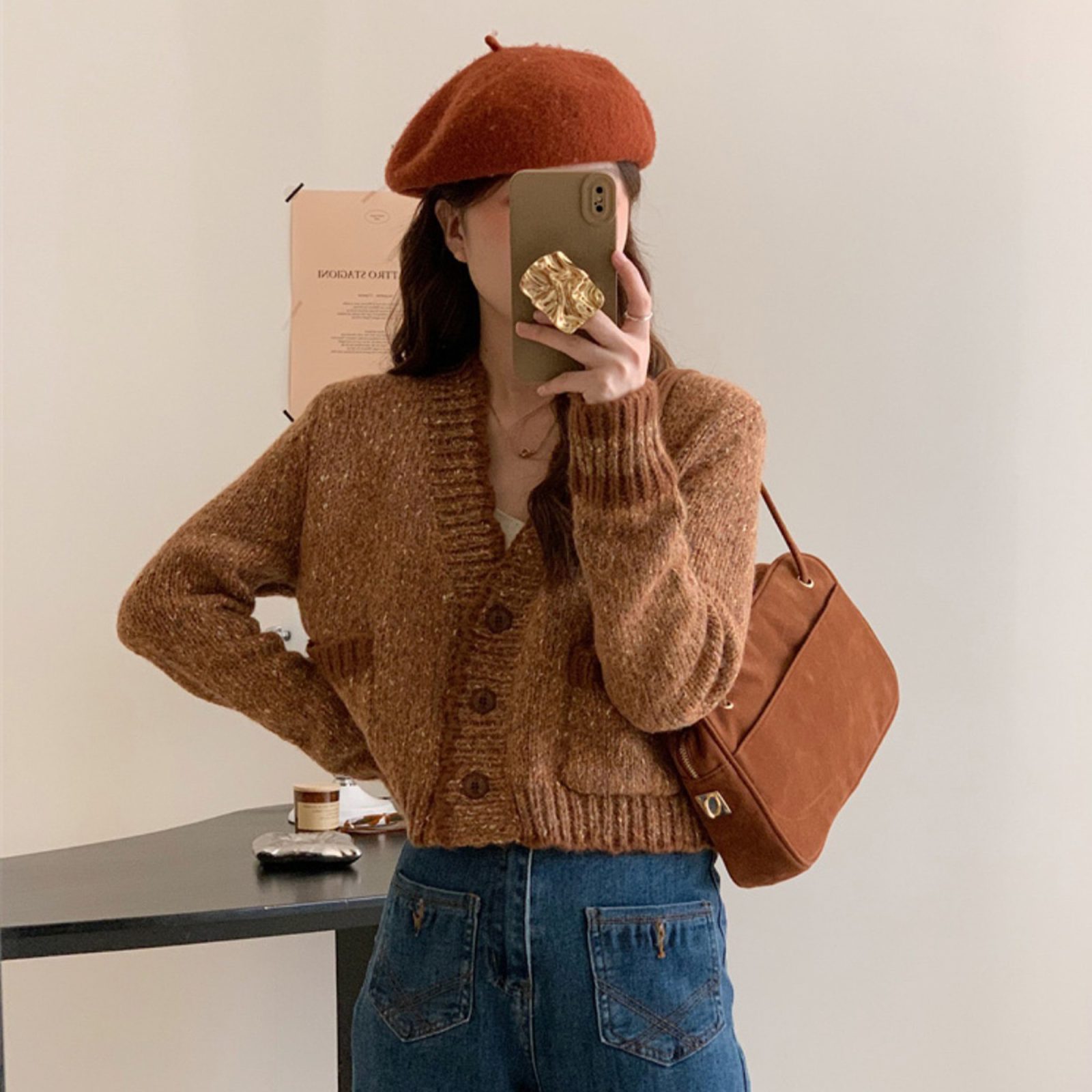 French Style Sweater Cardigan, Women's Spring Knitted Sweater, Kintted Top, Knitwear, Spring Clothing, Womens Clothing – view 3