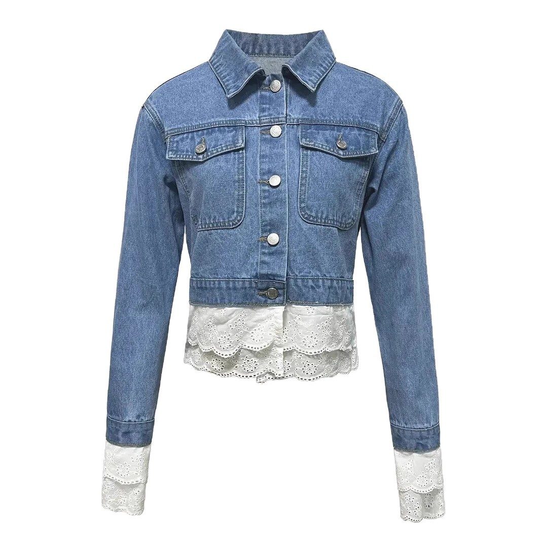 Lace Stitching FDenim Jacket Women – view 5