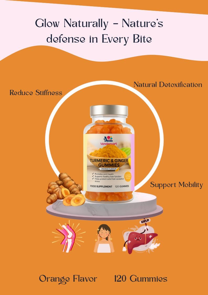 Turmeric & Ginger Gummies 120ct- Joint Support, Immune Boost, Vegan Friendly – view 2
