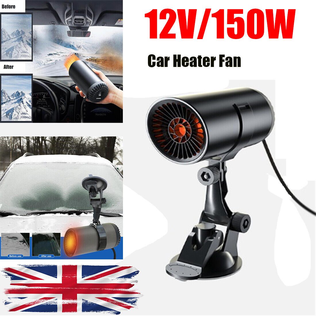 12V Car Heater Demister Defogger Practical Window Windshield Defogging Defrosting Heater Heating Cooling Fan Auto Accessories – view 10