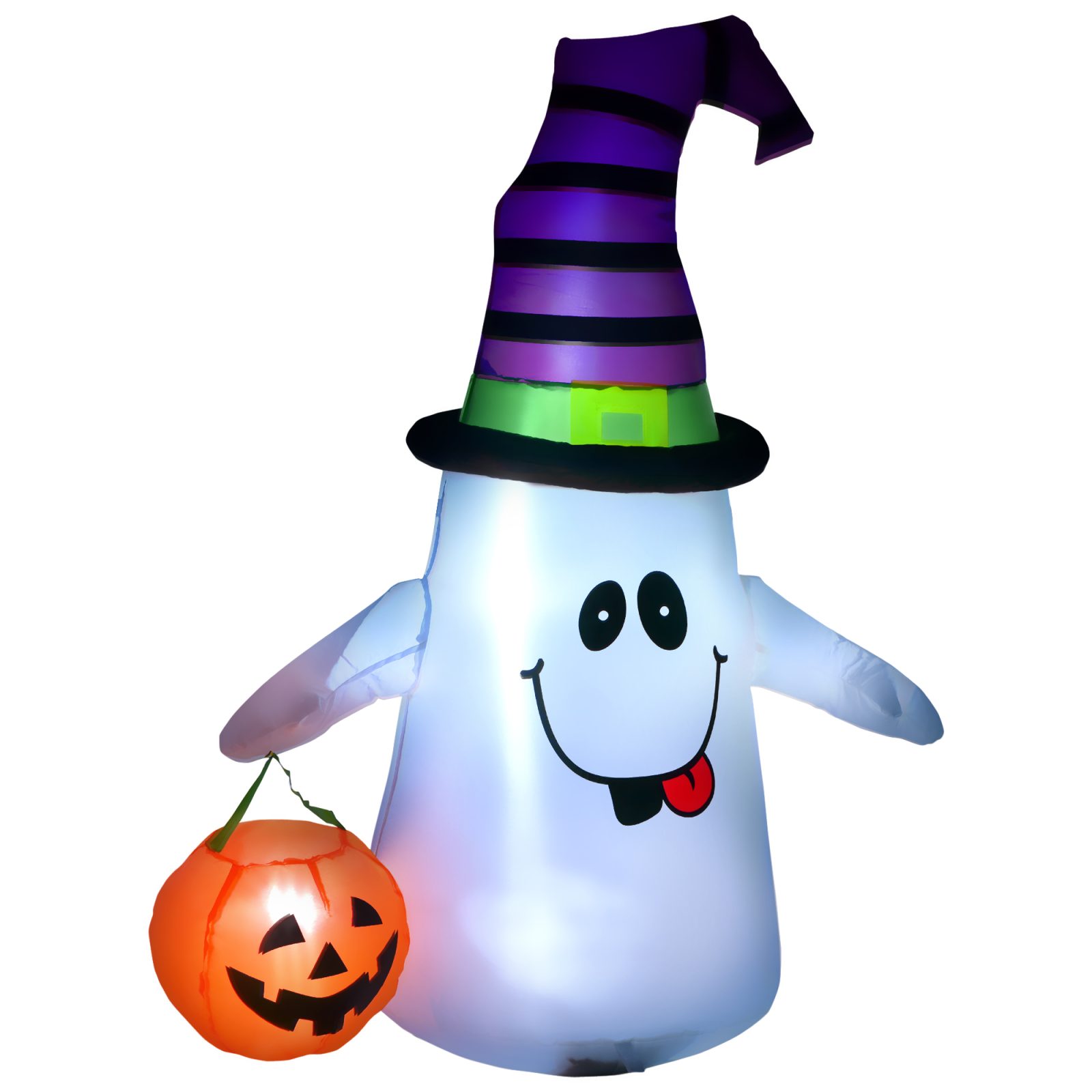 1.2m Witch Ghost Halloween Inflatable Decoration W/ LED Lights Fan Accessories Pumpkin Lantern Kids Adult Fun Weather-Resistant Indoor Outdoor Seasonal – Default