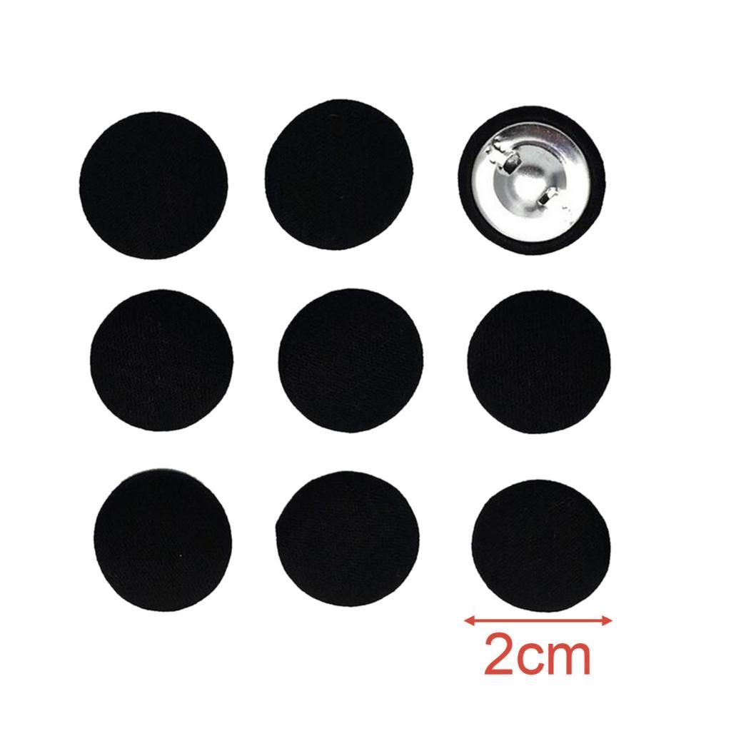 10pcs Cotton Fabric Covered Buttons Sewing Accessories For Garment Black – view 2
