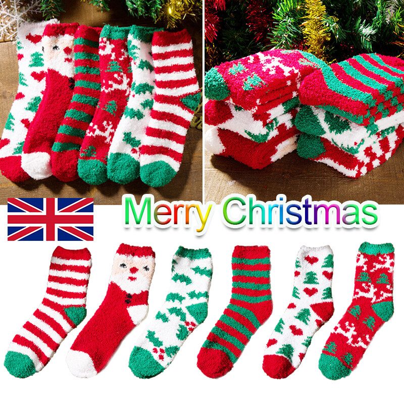 5 Pairs Christmas Soft Ladies Fluffy Lounge Cosy Bed Socks Winter Warm Gift Bag – view 3